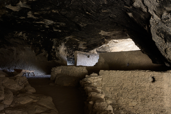 Dark image of a cliff dwelling